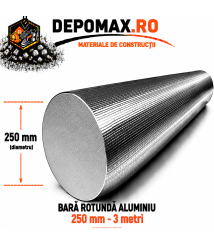Bara rotunda aluminiu 250 mm, 3 metri, EN AW-6082
